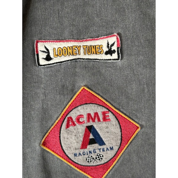 Looney Tunes ACME Racing Jacket Gray Bugs Bunny Warner Bros XL - Picture 6 of 15
